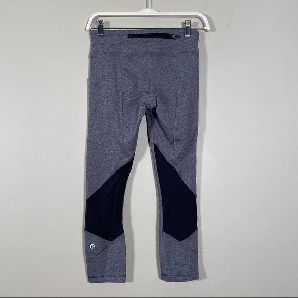 4 Lululemon Pace Rival Cropped Leggings in  Gray size 4 - Picture 3 of 5